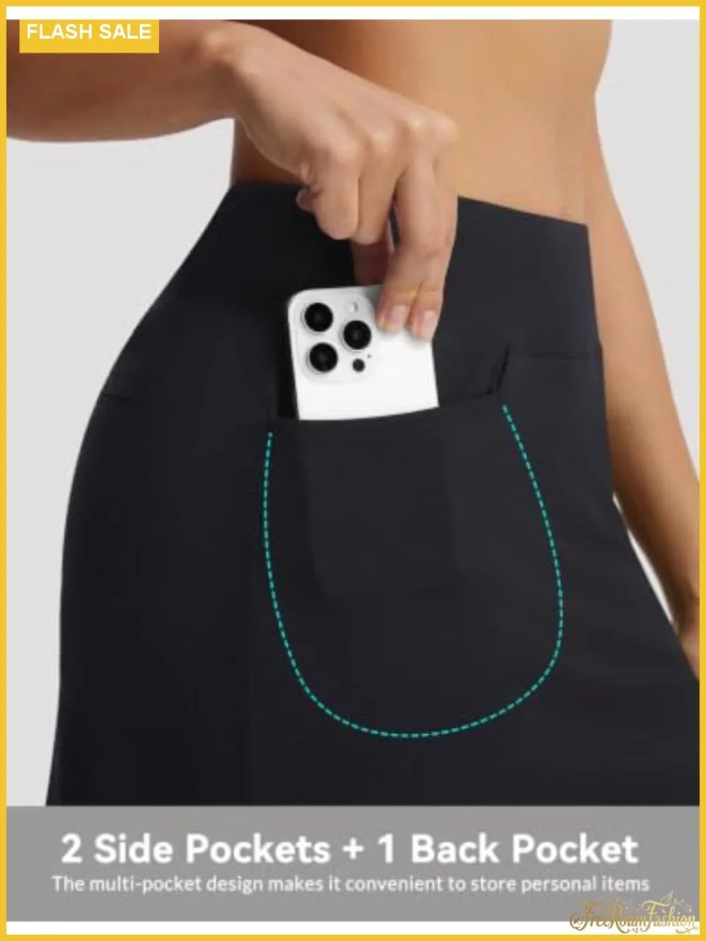 High Waisted Golf Skort with 3 Pockets, UPF50, Built-in Shorts